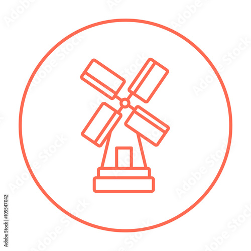 Windmill line icon.