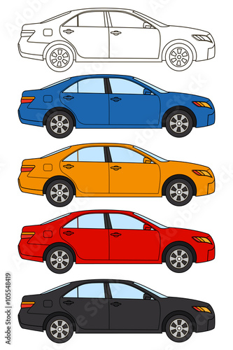 Set of cars  vector flat style