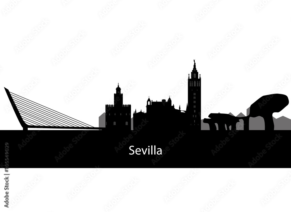 skyline of the city of Seville in Spain