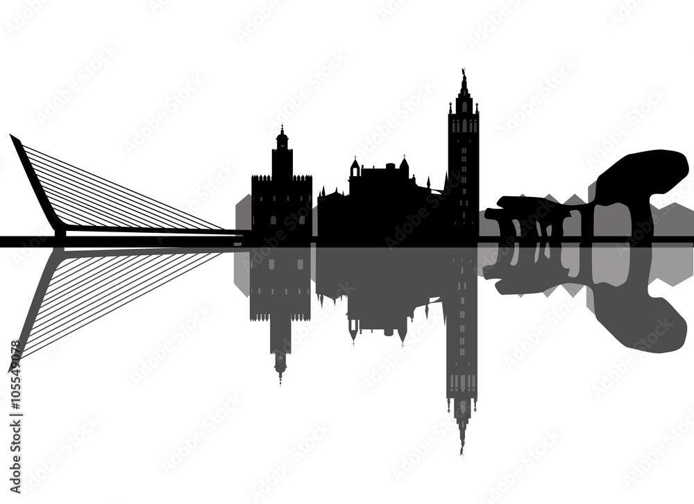 skyline of the city of Seville in Spain
