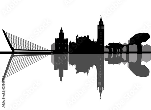 Obraz na płótnie skyline of the city of Seville in Spain w salonie