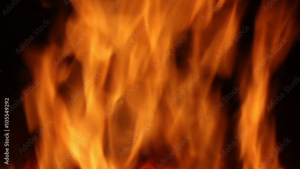 Fire of charcoal on black background