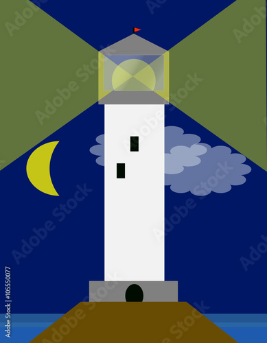 A lighthouse in the night