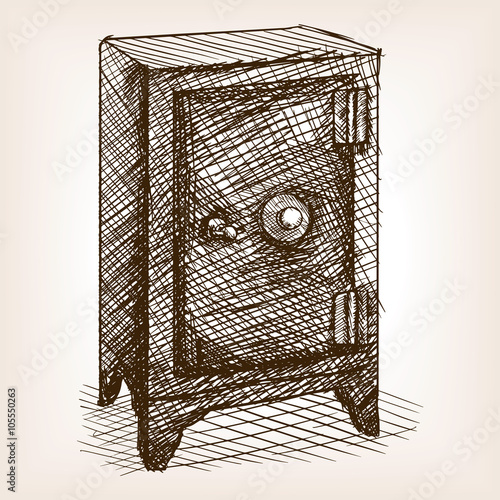 Safe hand drawn sketch style vector