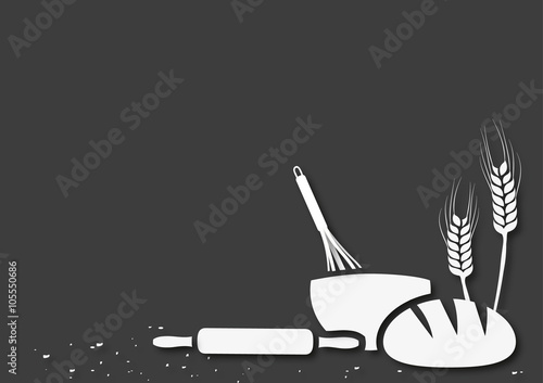 Hintergrund mit Symbole zum Backen