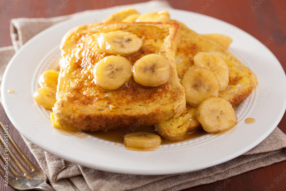 french toasts with caramelized banana for breakfast french toasts with caramelized banana for breakfast