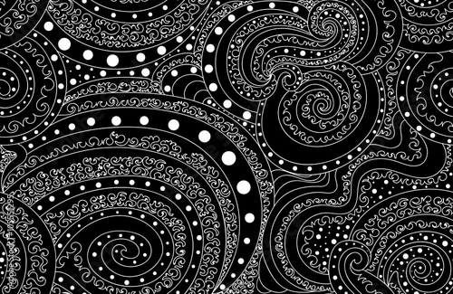 Abstract vector decorative endless texture with beautiful figured curling lines