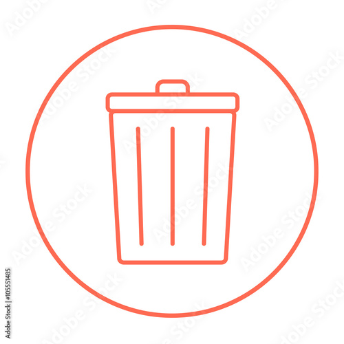 Trash can line icon.