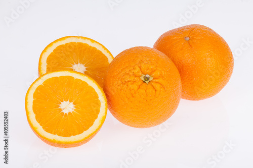 oranges on white background