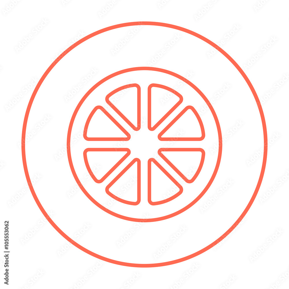 Slice of lemon line icon. Slice of lemon line icon.