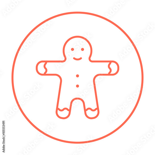 Gingerbread man line icon.