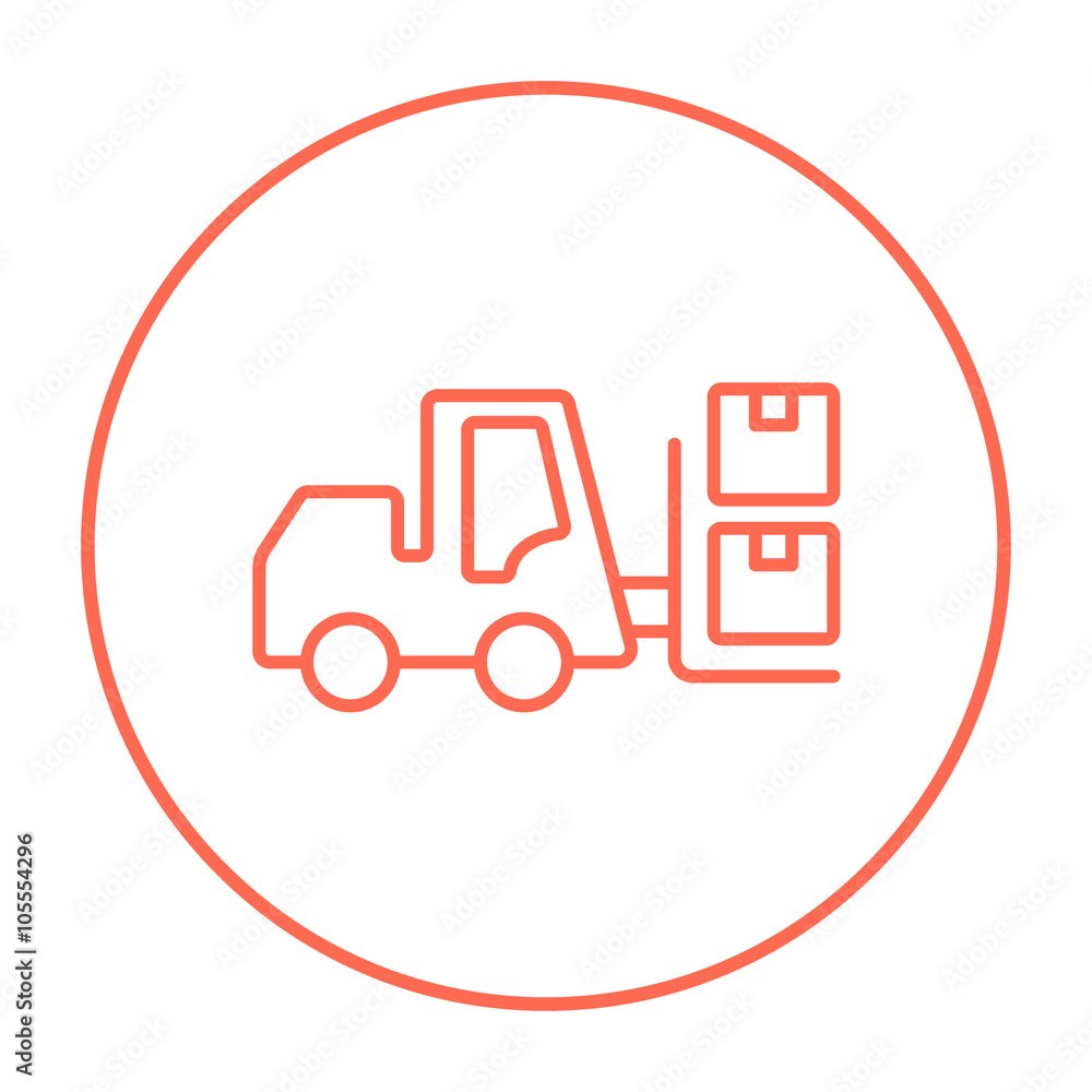 Forklift line icon. Forklift line icon.