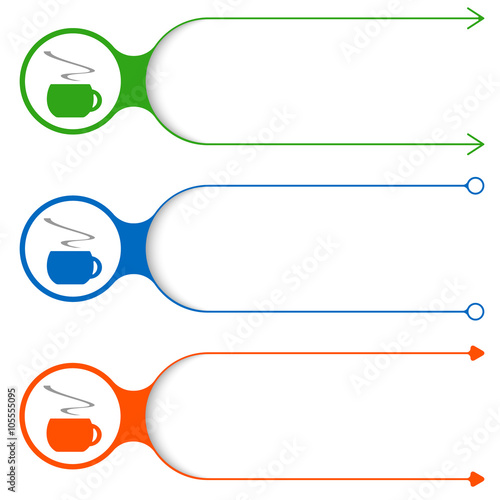 Three vector frames for your text and cup of coffee