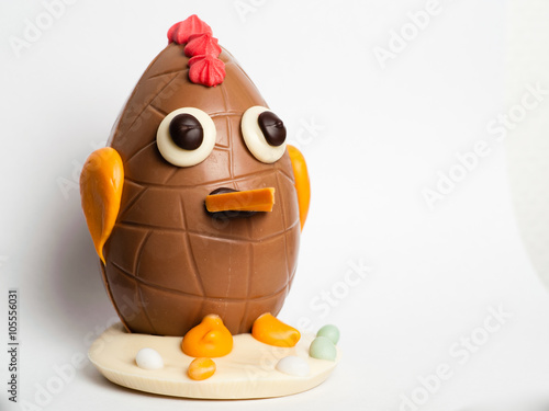 Easter egg decorated as a chicken