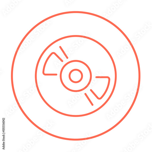 Reel tape deck player recorder line icon.