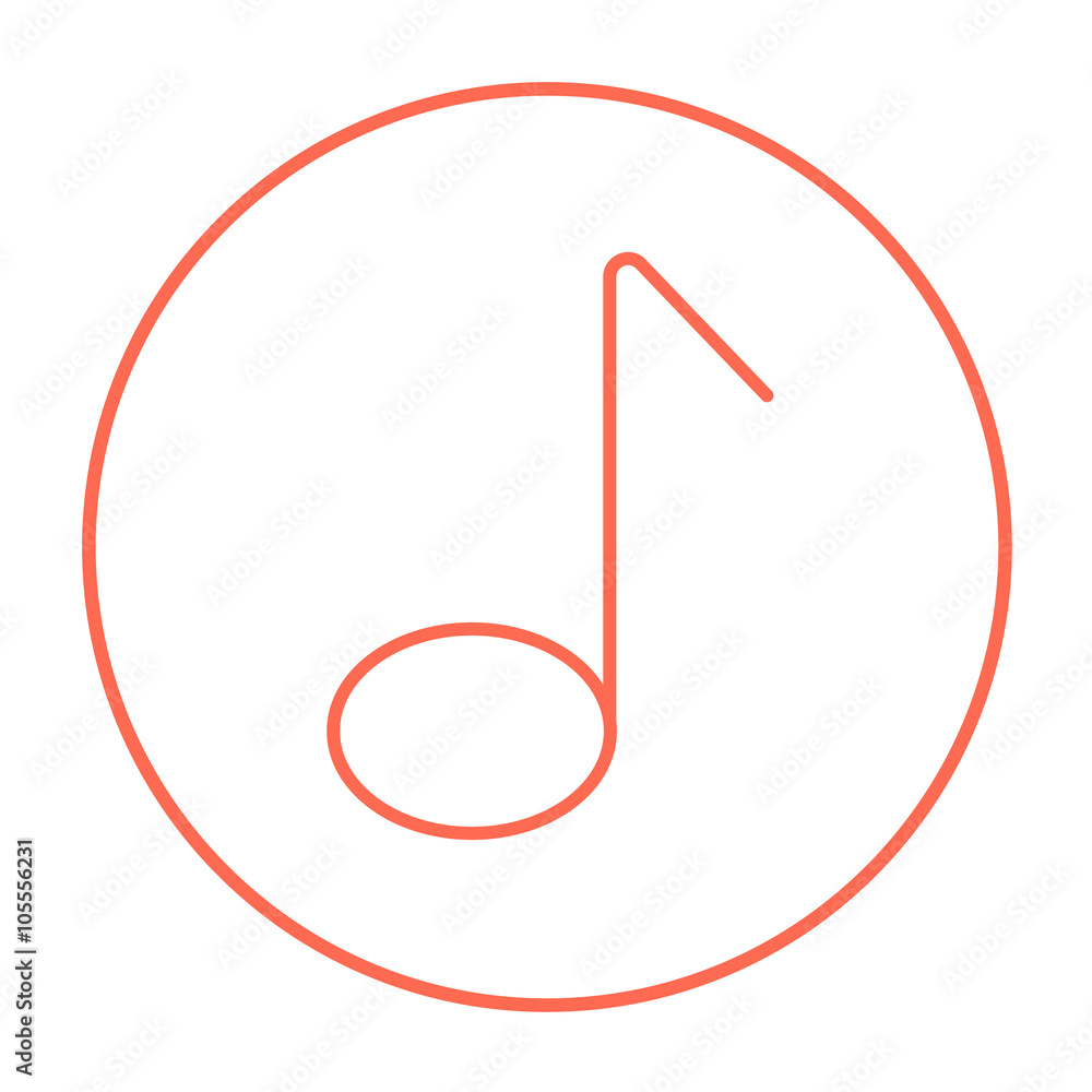 Music note line icon. Music note line icon.