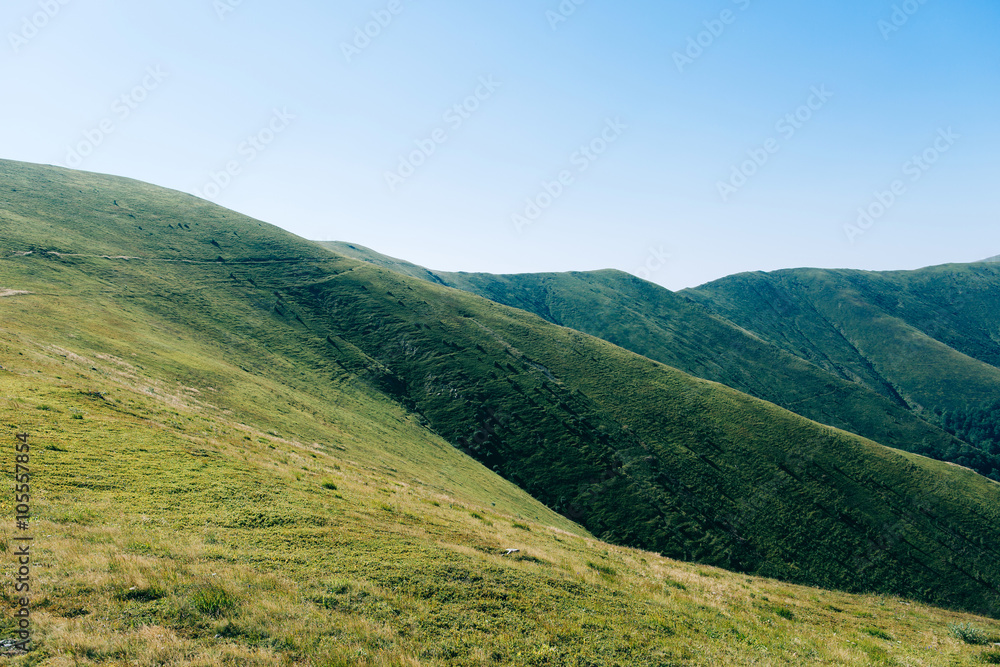 mountains green hills