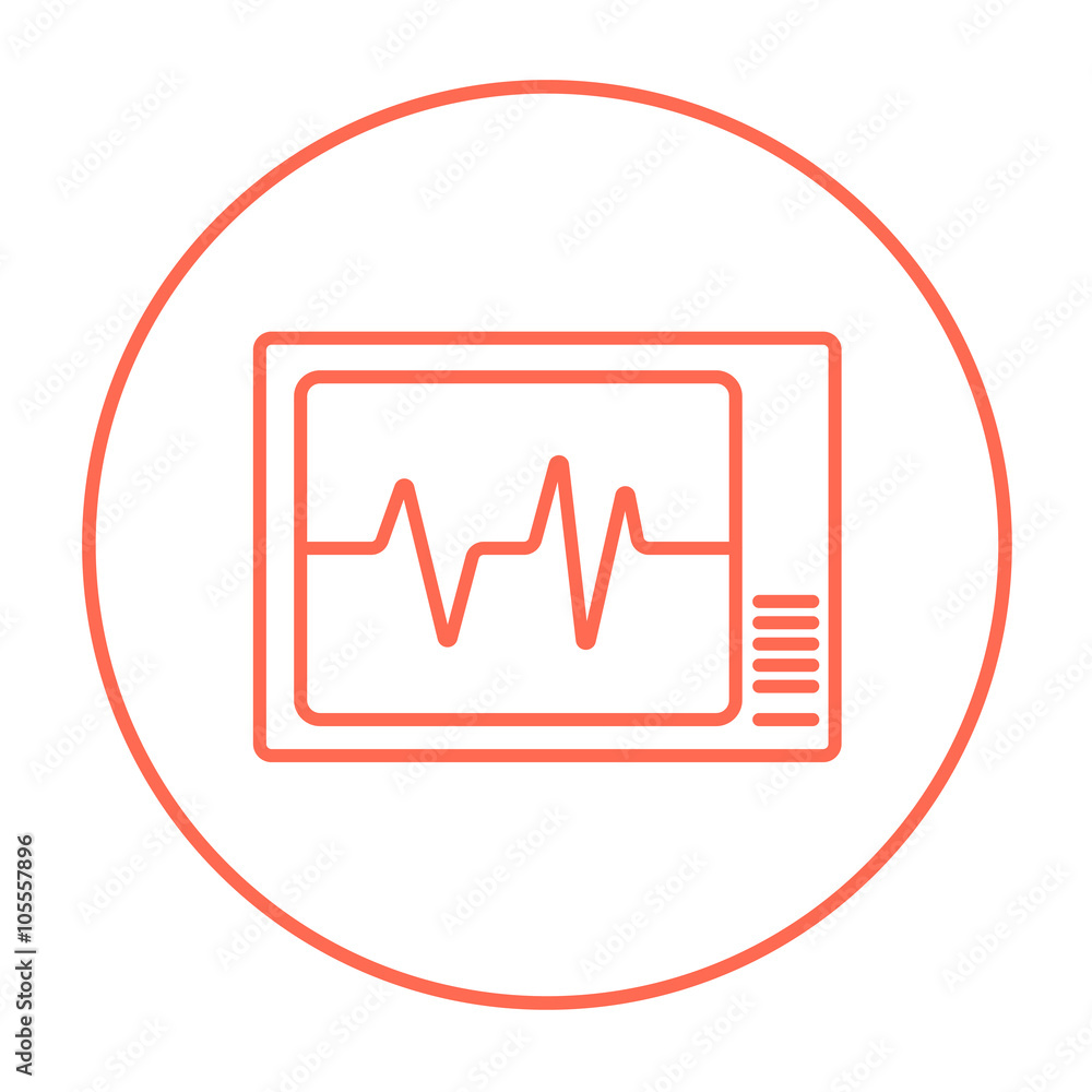Heart monitor line icon. Heart monitor line icon.
