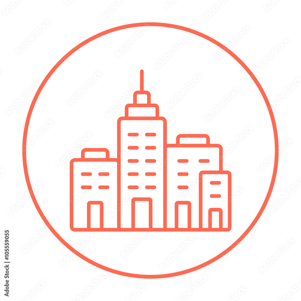 Residential buildings line icon. Residential buildings line icon.