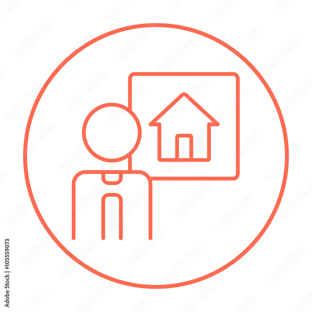 Real estate agent line icon. Real estate agent line icon.