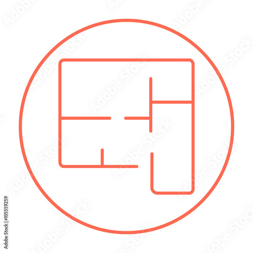 Layout of the house line icon.