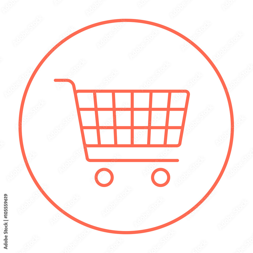 Shopping cart line icon. Shopping cart line icon.