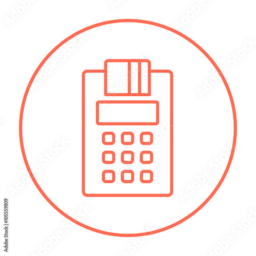 Cash register line icon.