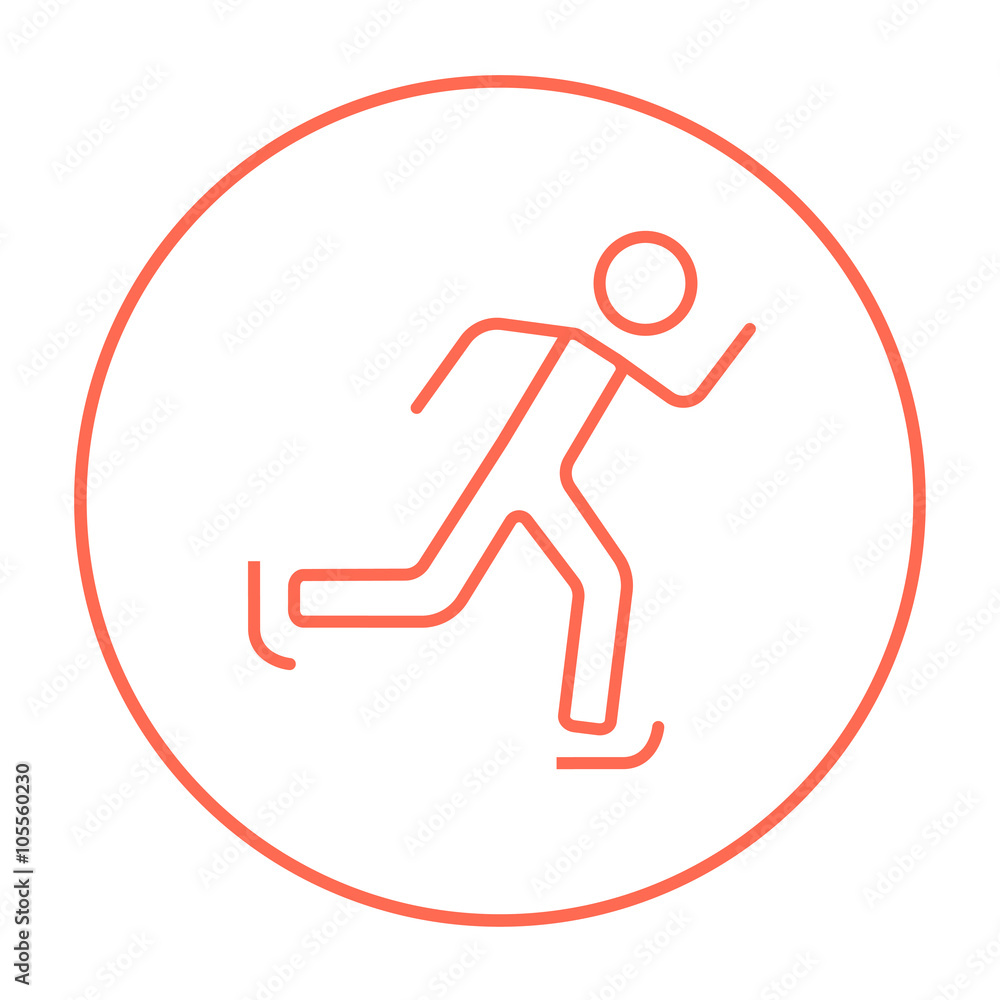 Speed skating line icon. Speed skating line icon.