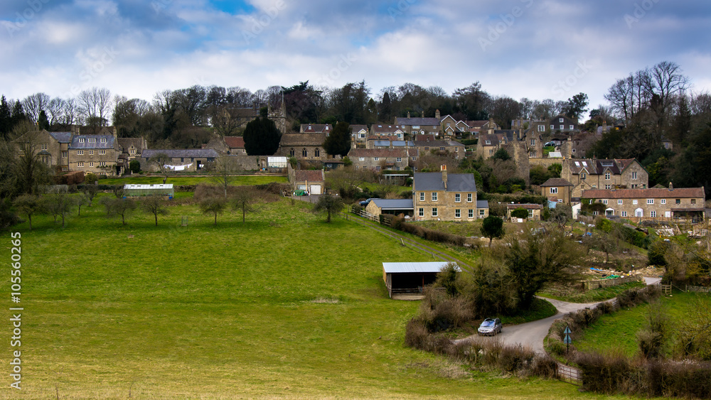 Village of South Stoke in Somerset, England, UK. A picturesque English village on a hillside, five miles south of the UNESCO World Heritage City of Bath Village of South Stoke in Somerset, England, UK. A picturesque English village on a hillside, five miles south of the UNESCO World Heritage City of Bath