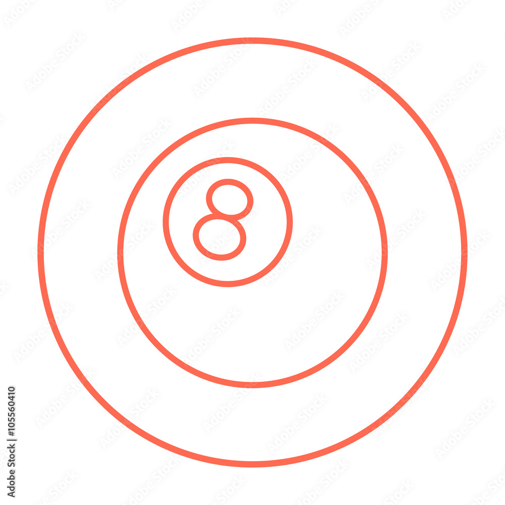 Billiard ball line icon. Billiard ball line icon.