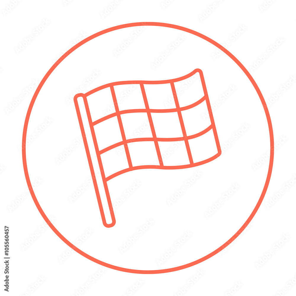 Checkered flag line icon. Checkered flag line icon.