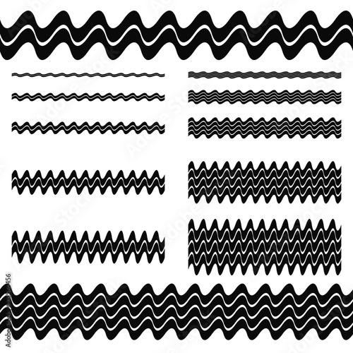 Graphic design elements - asymmetrical wave lines