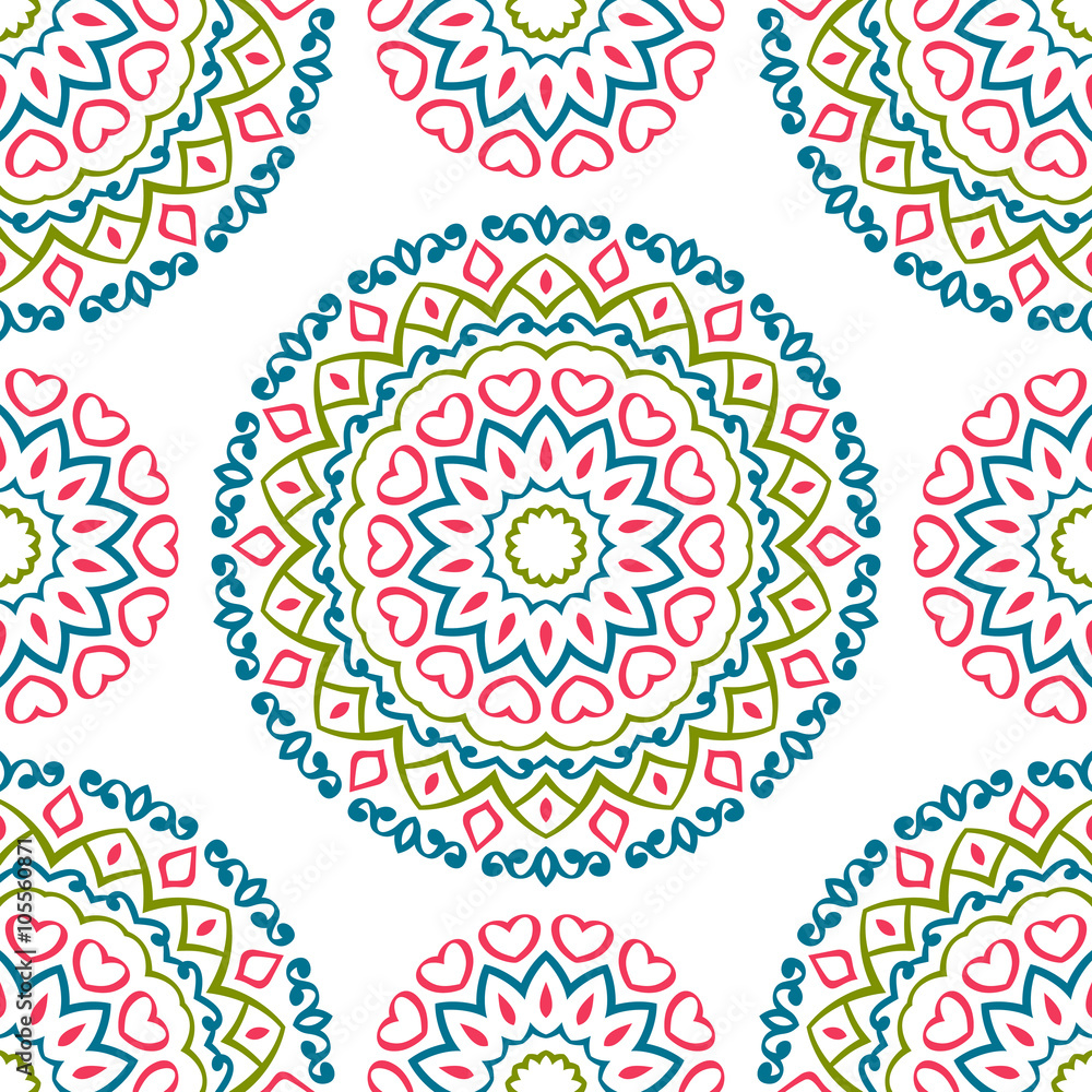 Fototapeta premium Vintage universal different seamless eastern patterns (tiling). Endless texture can be used for wallpaper, pattern fill, web page background, surface textures clothes. Retro geometric ornament.