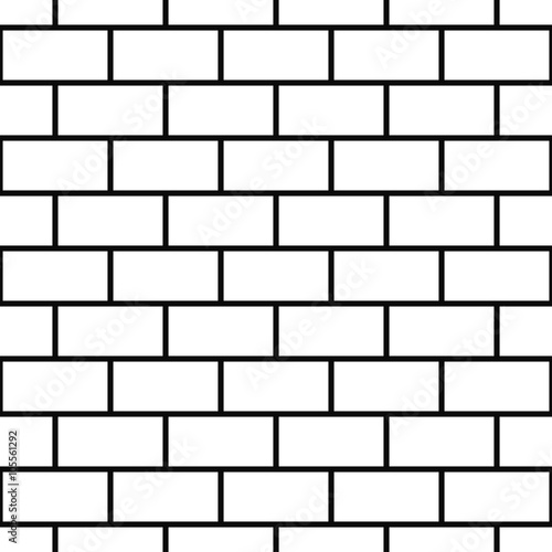 Repeating black and white vector brick pattern