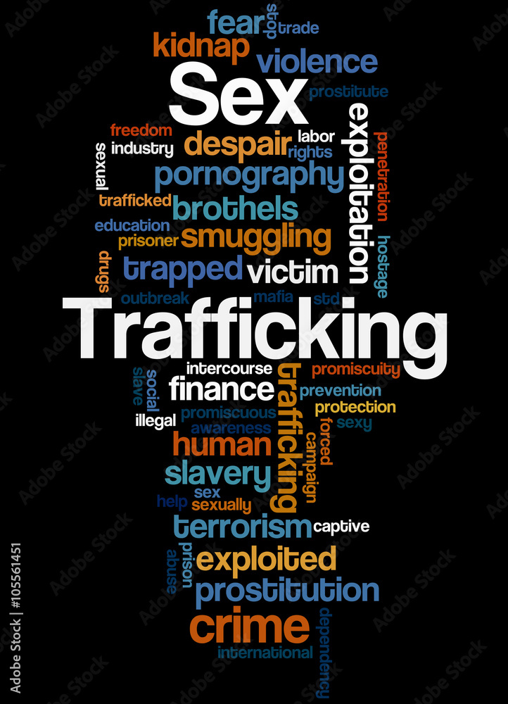 Fototapeta premium Sex Trafficking, word cloud concept 2