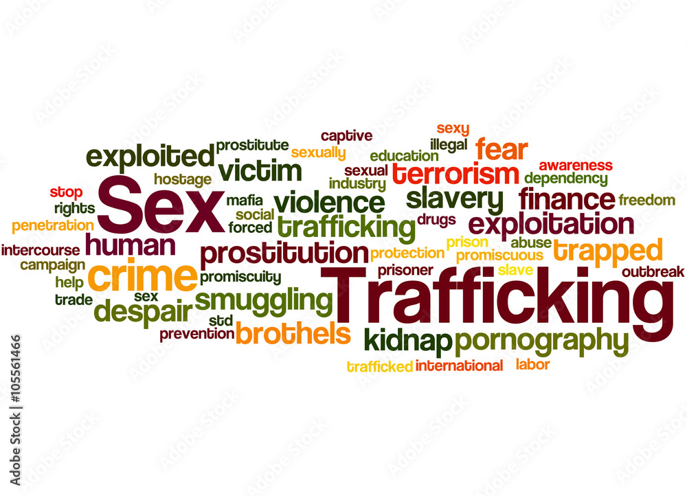 Sex Trafficking, word cloud concept 3