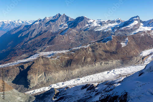 Amazing panorama from matterhorn glacier paradise to Zermatt, Alps, Switzerland © Stoyan Haytov