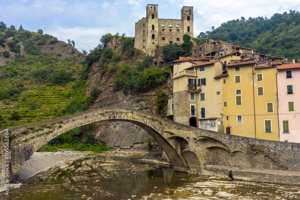 Obraz premium Dolceacqua municipality in the Province of Imperia in the Italian region Liguria