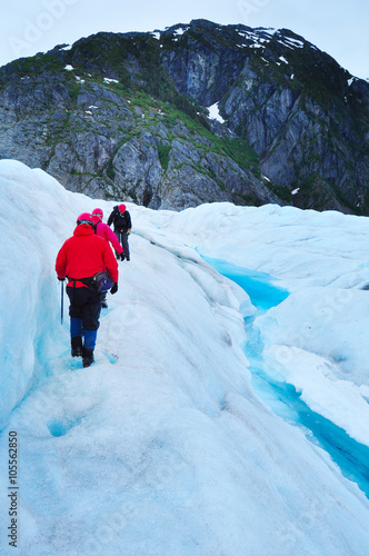 Glacier expedition In Alaskan icefield photo