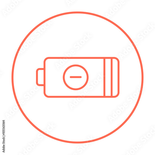 Low power battery line icon.