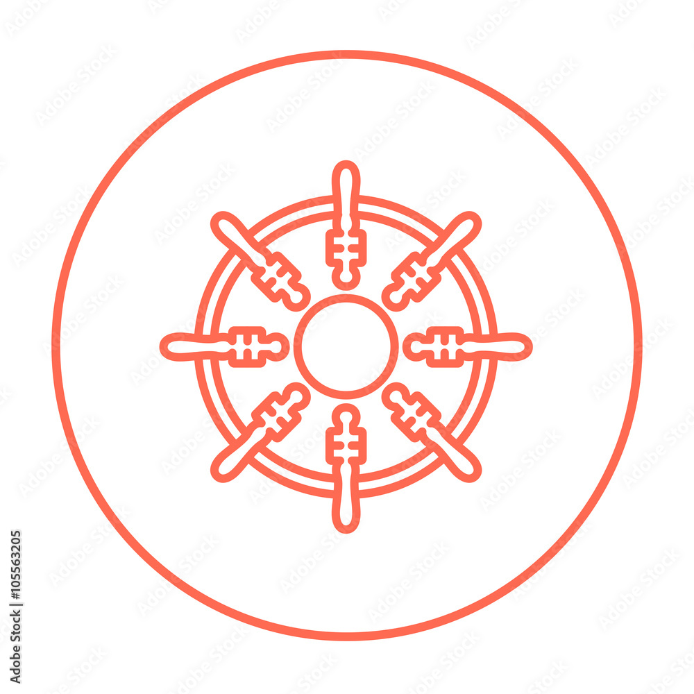 Helm line icon. Helm line icon.