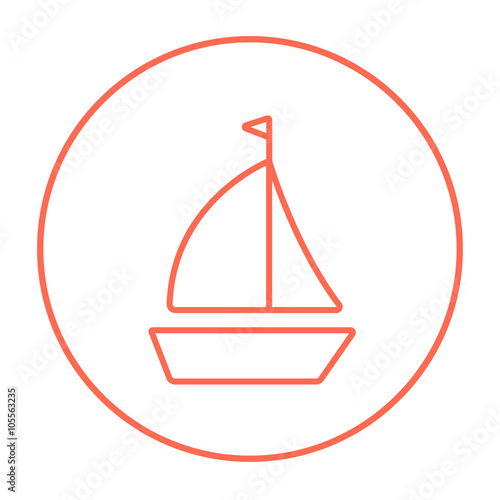 Sailboat line icon.