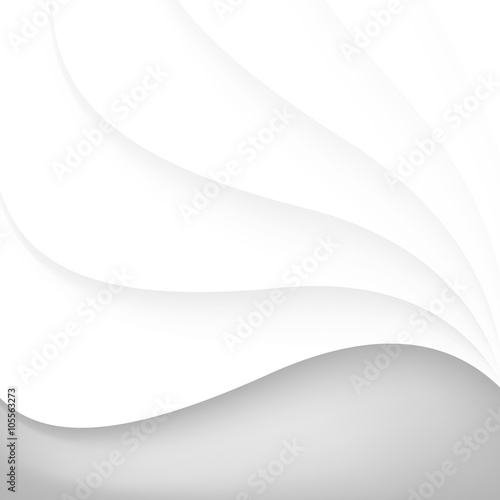 Abstract white waves - data stream concept. Vector illustration © unscrew
