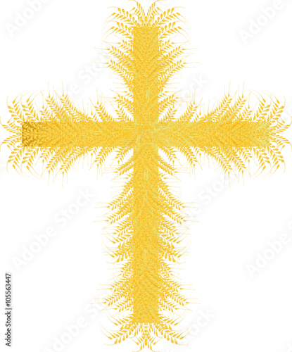 Eucharist symbol, a cross made of wheat ears.