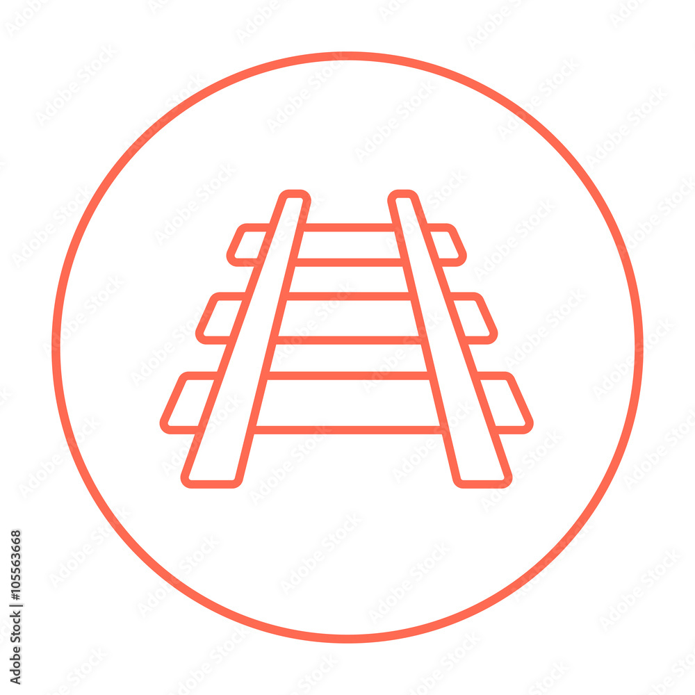 Railway track line icon. Railway track line icon.