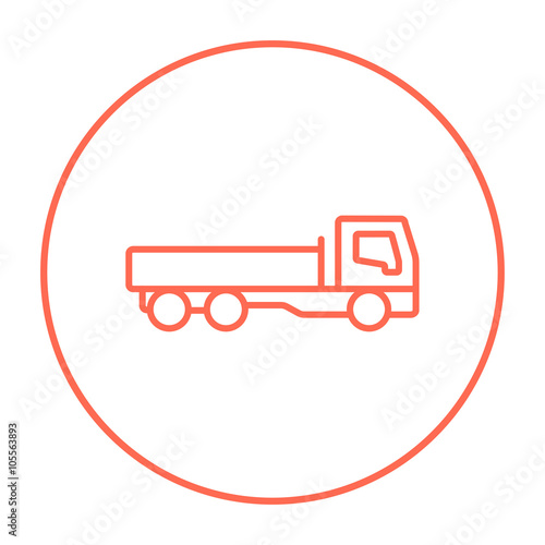 Dump truck line icon.