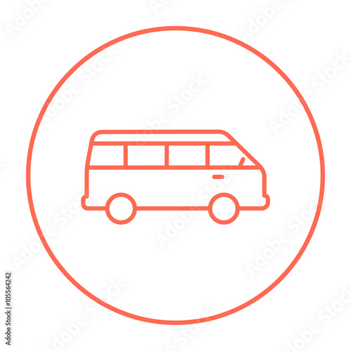 Minibus line icon.