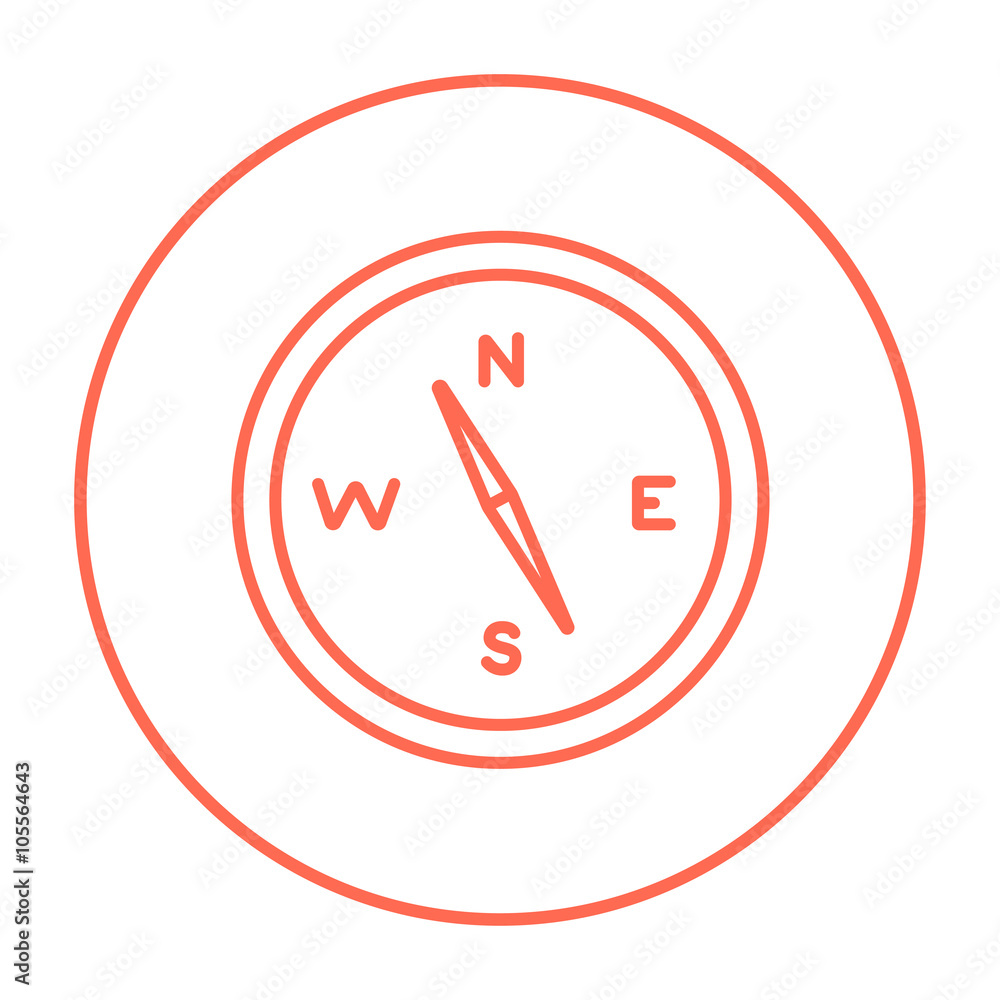 Compass line icon. Compass line icon.