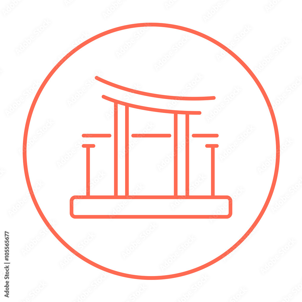 Torii gate line icon. Torii gate line icon.