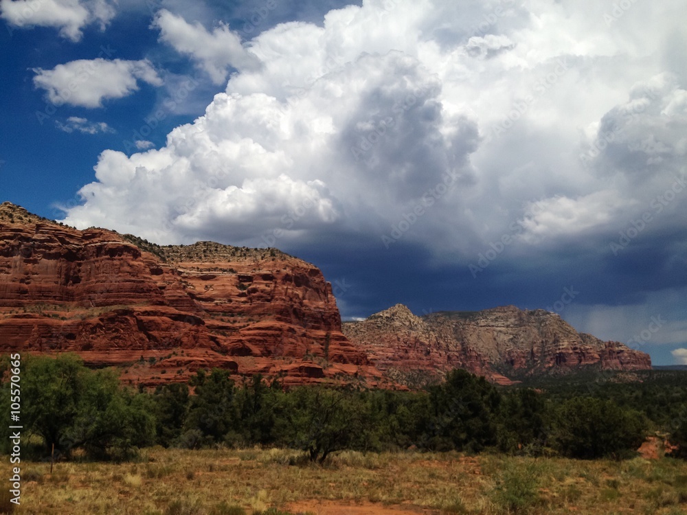 Storm clouds gather over Sedona